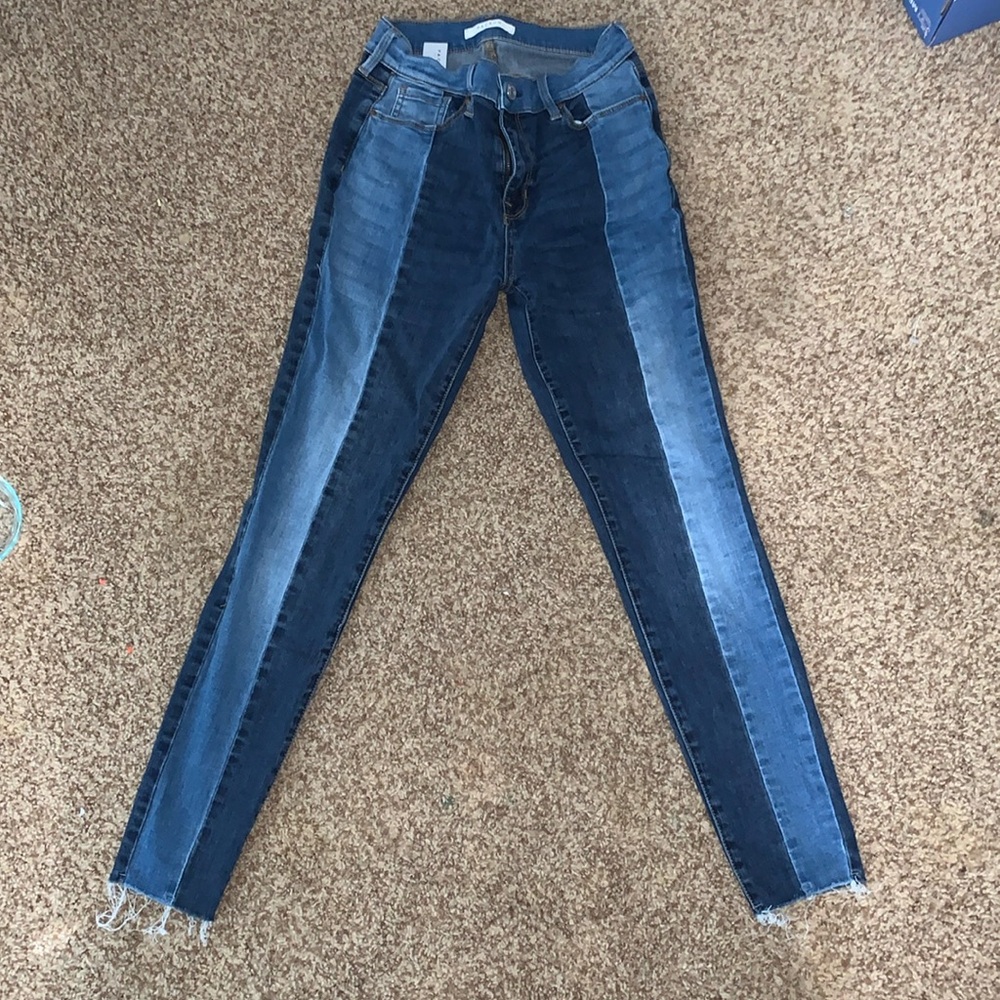 Half and half denim Pacsun jeggings.
